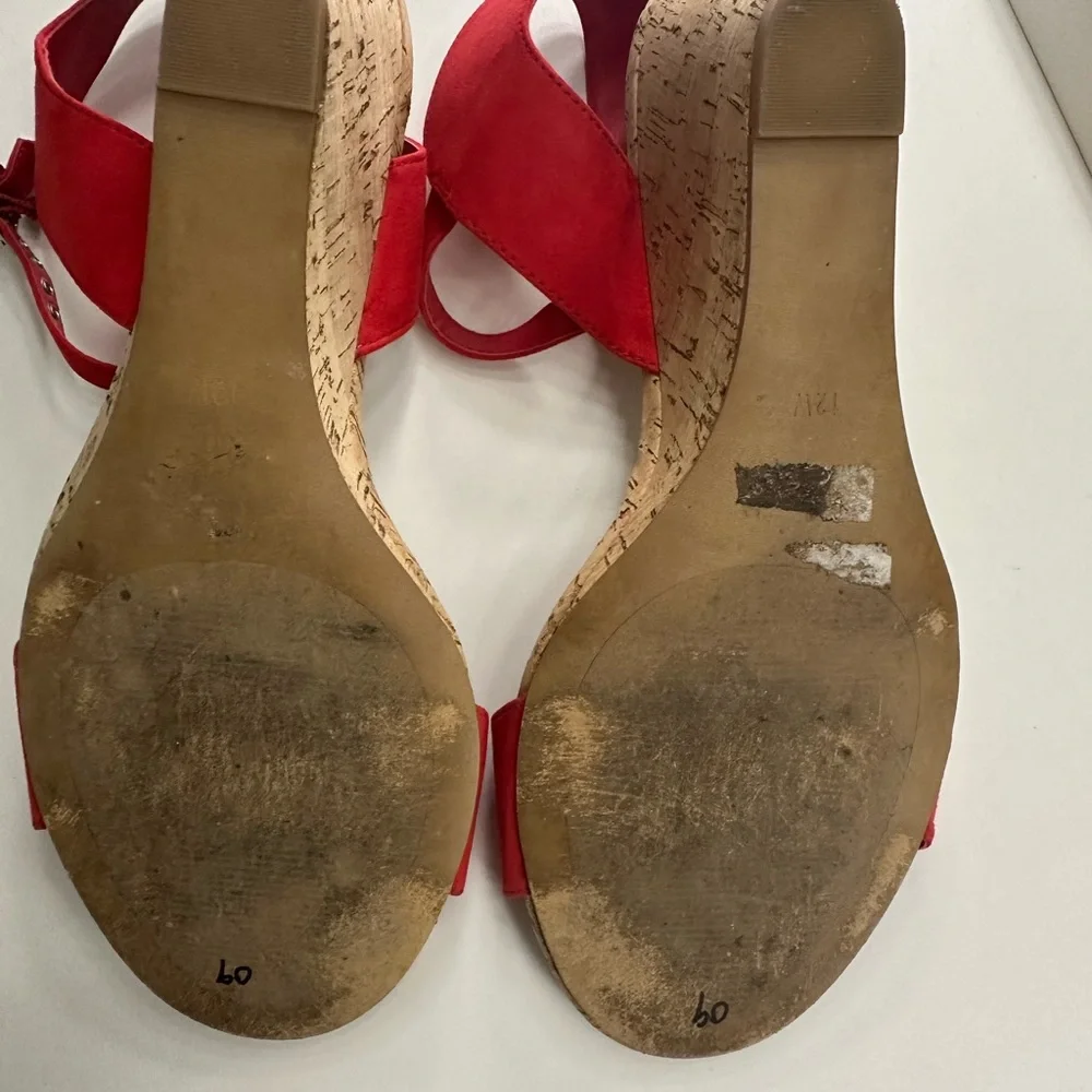 Torrid Red Wedge Shoes with Cork-Style Heel